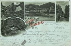 Gruss aus Schandau a. Elbe - Litho