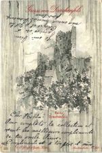 Gruss vom Drachenfels - Litho