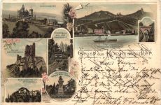 Gruss aus Königswinter am Rhein - Litho