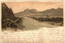 Blick auf das Siebengebirge - Litho