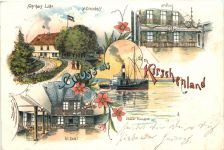 Fährhaus Lühe - Gruss aus dem Kirschenland - Litho- Jork