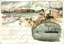 Gruss aus Helgoland - Litho - Dampfer Prinzessin Heinrich