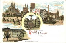 Gruss aus Erfurt - Litho