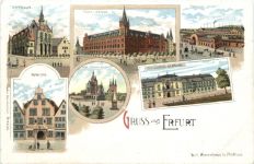 Gruss aus Erfurt - Litho