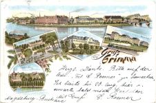 Gruss aus Grimma - Litho
