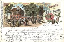 Gruss com Elmhaus bei Schöningen - Litho