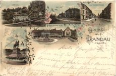 Gruss aus Landau Pfalz - Litho
