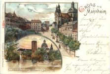Gruss aus Mannheim - Litho