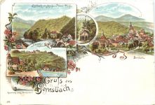 Gruss aus Gernsbach - Litho
