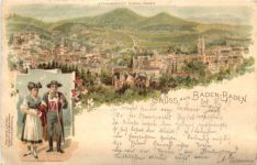 Gruss aus Baden-Baden - Litho