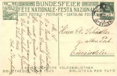 Bundesfeier Postkarte 1922