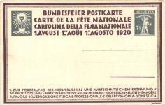 Bundesfeier Postkarte 1920