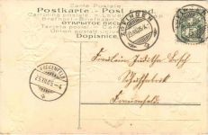 Neujahr - Geld auf Ansichtskarte - Prägekarte
