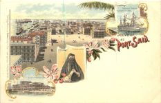 Egypt - Souvenir de Port Said- Litho