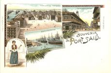 Egypt - Souvenir de Port Said - Litho