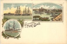 Egypt - Souvenir de Port Saide - Litho