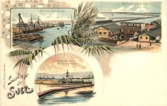 Egypt - Souvenir de Suez - Litho