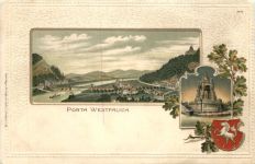 Porta Westfalica - Litho - Prägekarte