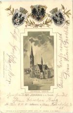 St. Johann an der Saar - Litho - Prägekarte