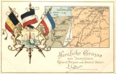 Grenze Deutschland Holland Belgien und Neutral Gebiet - Litho