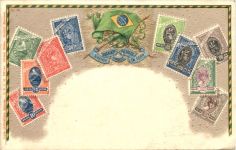 Briefmarken Brasilien - Litho Prägekarte