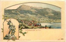 Küsnacht mit Rigi - Litho Prägekarte