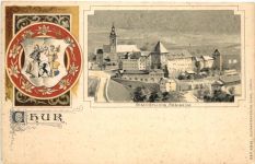 Chur - Litho Prägekarte