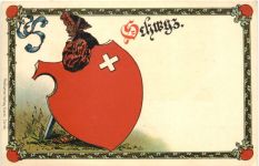 Kanton Schwyz Wappen - Litho