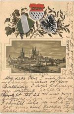 Gruss aus Köln - Litho Prägekarte