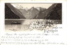 Gruss vom Königssee - Litho 1892