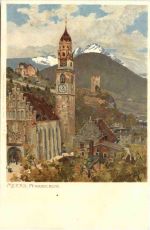 Meran - Pfarrkirche - Künstler Zemo Diemer - Litho