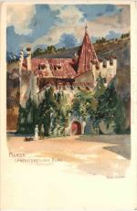 Meran - Landesfürstliche Burg - Künstler Zemo Diemer - Litho