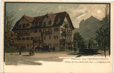 Oberammergau - Hotel Wittelsbacher Hof - Künstler Zemo Diemer - Litho