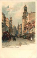 Halle Saale - Leipzierstrasse - Künstler Zemo Diemer- Litho