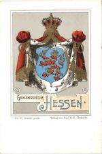 Grossherzogtum Hessen - Wappen - Litho
