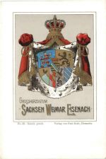 Grossherzugtum Sachsen Weimar Eisenach - Wappen - Litho