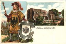 Gruss aus Kaiserwerth - Litho - Prägekarte - Düsseldorf