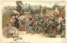 Bremerhaven - Gruss vom Freimarkt - Drehorgel - Litho