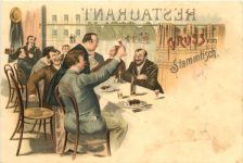 Gruss vom Stammtischt - Litho
