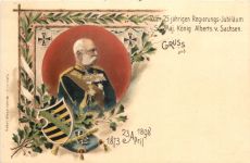 25. Regierungsjubiläum Albert von Sachsen - Litho