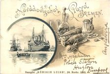 Norddeutscher Lloyd Bemen - Dampfer Königin Luise - Litho