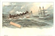 Rettungsboot - Künstler Willy Stöwer - Litho