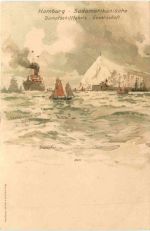 Dover Schakespeare CliffHamburg Südamerikanische Dampfschifffahrts Gesellschaft - Litho