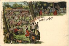 Gruss vom Schützenfest - Litho