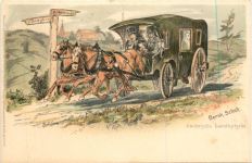 Künstler Ak Bernh. Schuh - Sächsische Landkutsche- Litho