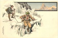 Bergsteigen - Künstler Ak Ernst Platz - Litho