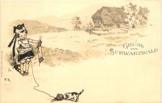 Gruss vom Schwarzwald - Künstler Ak Fritz Reiß - Litho