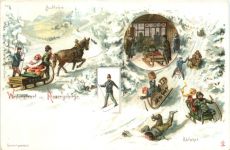Wintersport im Riesengebirge - Litho