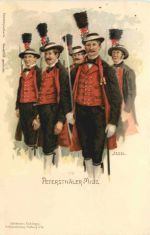 Petersthäler Miliz - Künstler Ak Issel- Litho