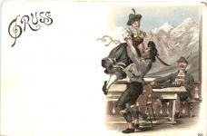 Gruss aus den Bergen - Litho